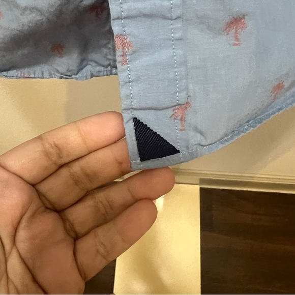 UNTUCKit Hamilton Blue Pink Palm Tree Short Sleeve Button Down Shirt Small - Picture 7 of 8